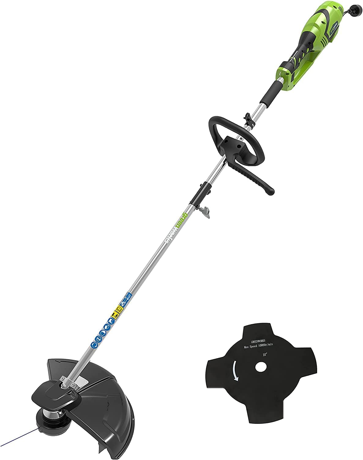 Greenworks Débroussailleuse à Fil Électrique 230V, Moteur Électrique 40cm Largeur de Coupe 2mm Fil, Tête d’Alimentation par Frappe au Sol Semi – Automatique GST1246